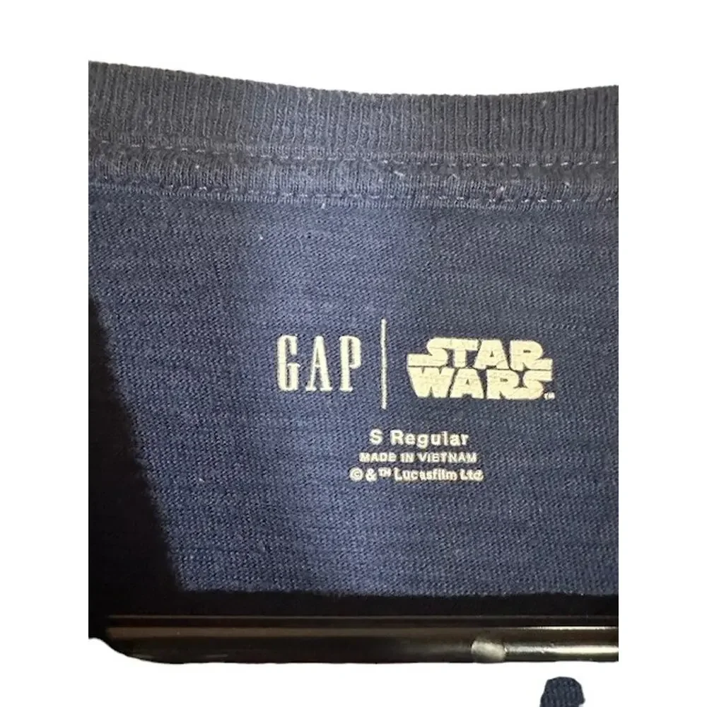 Gap Navy Blue Long Sleeve Graphic Tee Crew Neck Star Wars Boys Youth Size Small